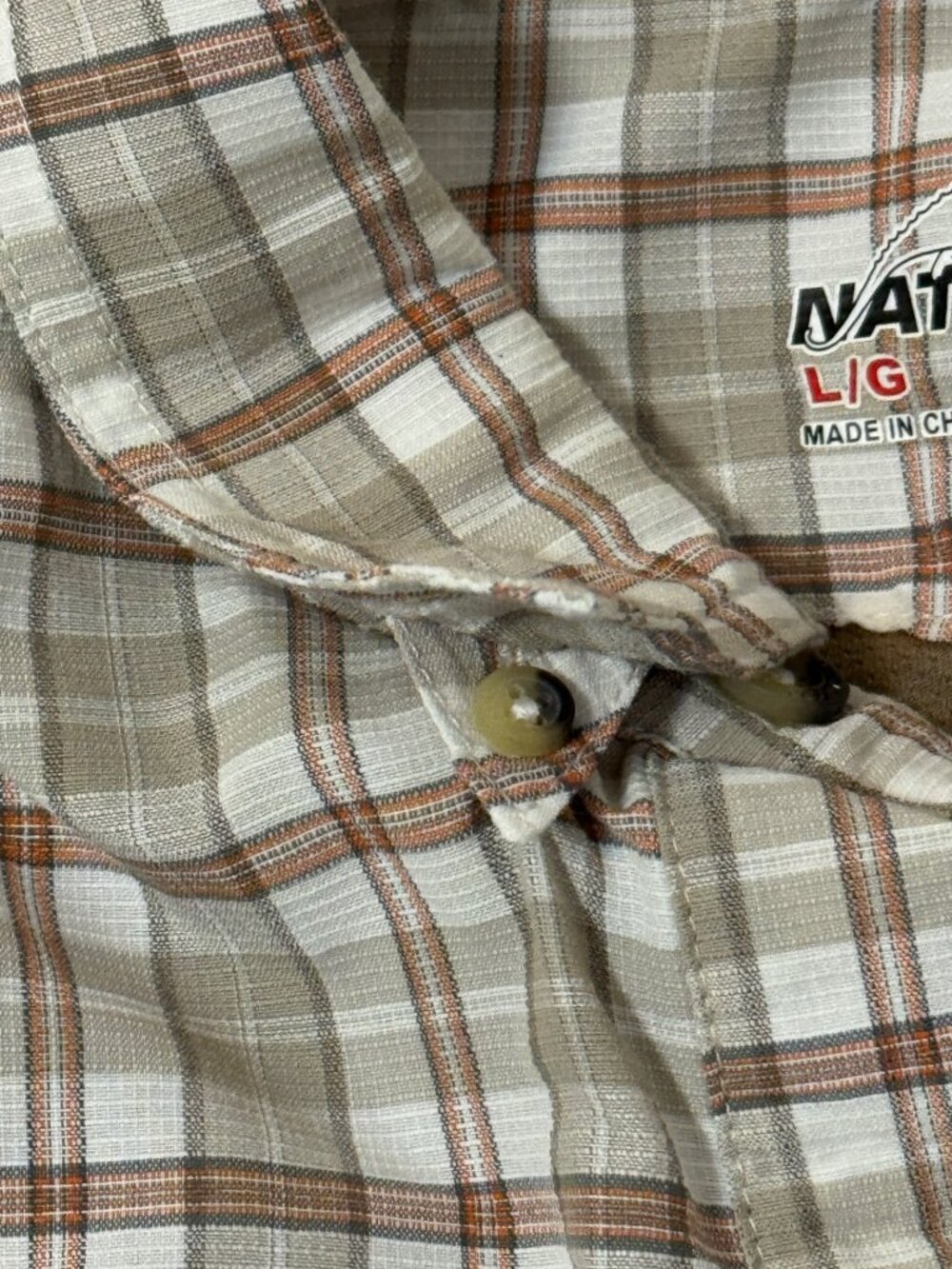 Natural Gear Shirt Mens L Short Sleeve Plaid Fishing Vent Back Breathable Nylon - Picture 4 of 12